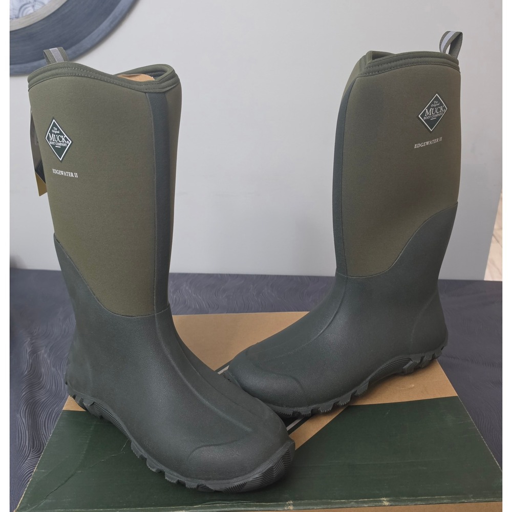 Muck Edgewater II Tall Boot Mens 12 Moss Green Waterproof Neoprene EW2-333T